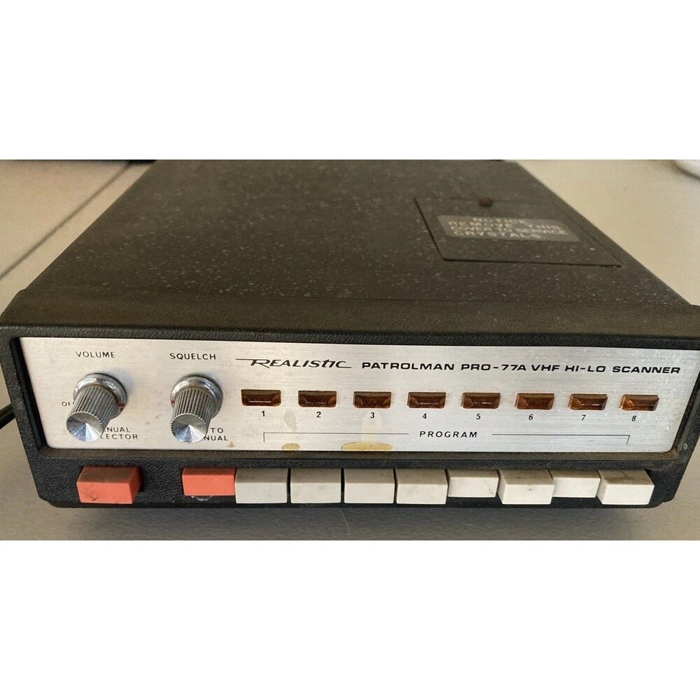 Vintage Realistic Patrolman Pro-77A VHF Hi-Lo Scanner